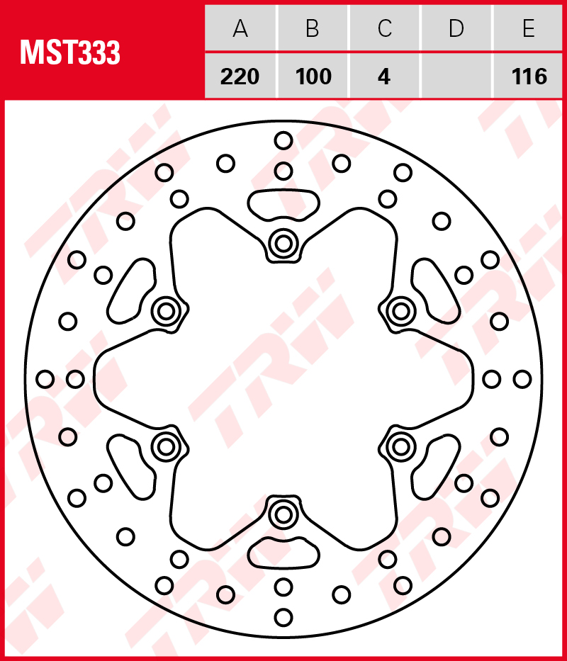 TRW Jarrulevy taakse Kawasaki KX 125 1989-2002 ym. (MST333) - Image 2