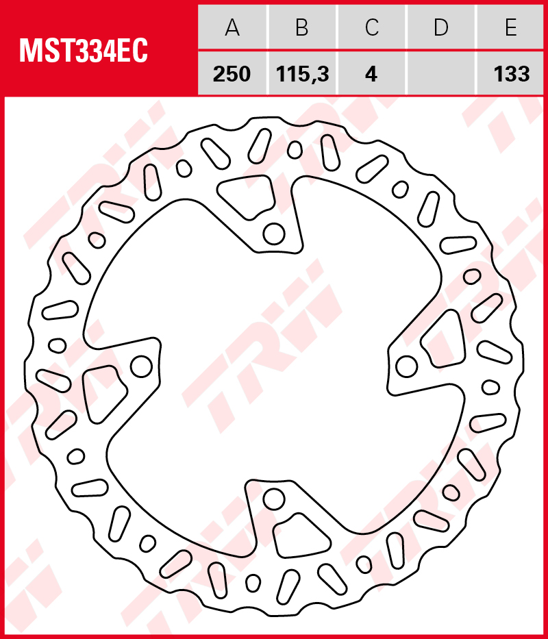 TRW Jarrulevy taakse Bimota BX 450 2023-ym. (MST334EC)