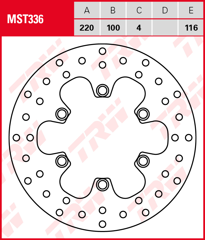 TRW Jarrulevy taakse Kawasaki KLX 250 R 1994-1996 ym. (MST336) - Image 2