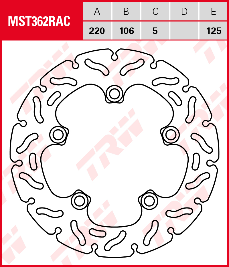 TRW Jarrulevy taakse Yamaha YZF 600 R6 2003-2004 ym. (MST362RAC) - Image 2