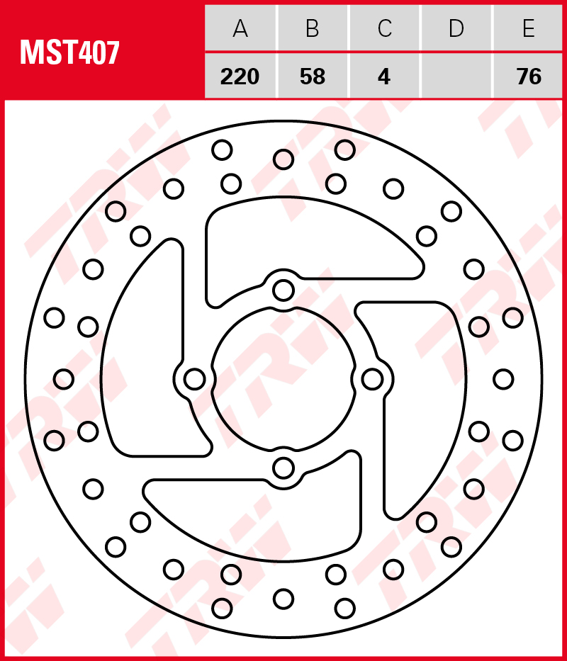 TRW Jarrulevy taakse Derbi DXR 200 2005-2008 ym. (MST407) - Image 2