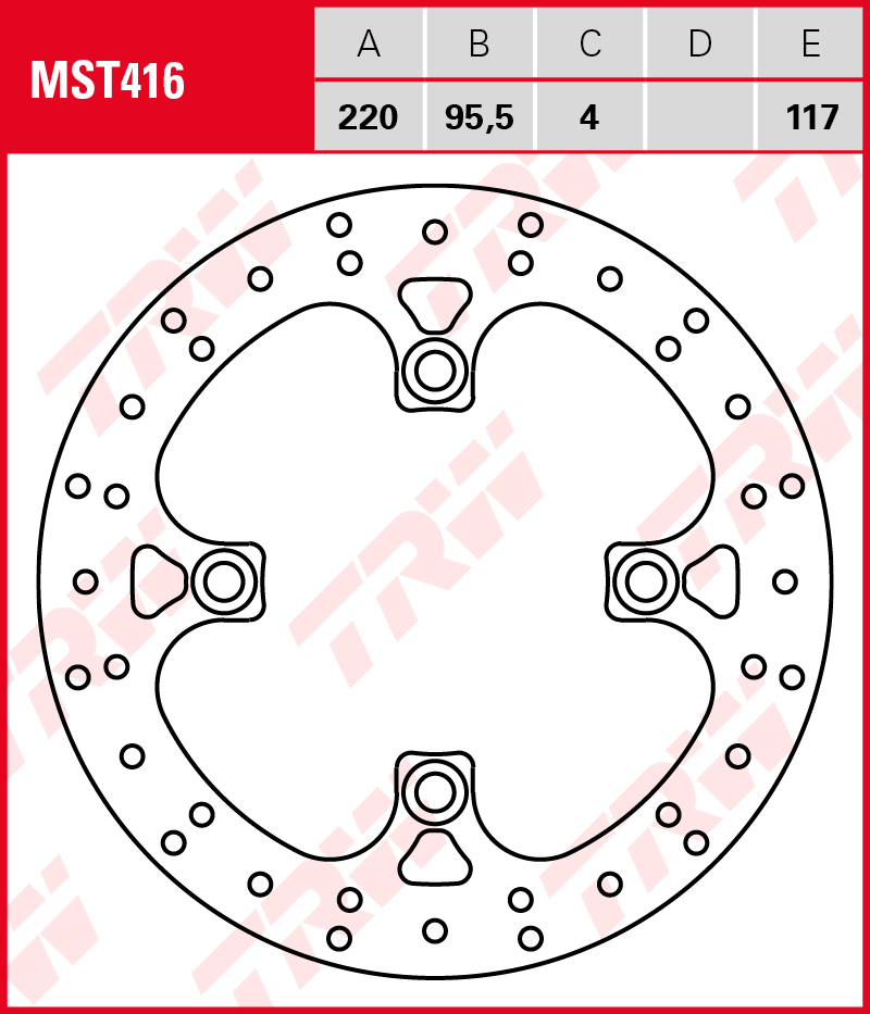 TRW Jarrulevy eteen Yamaha YFM 550 F Grizzly 2009-2015 ym. (MST416) - Image 2