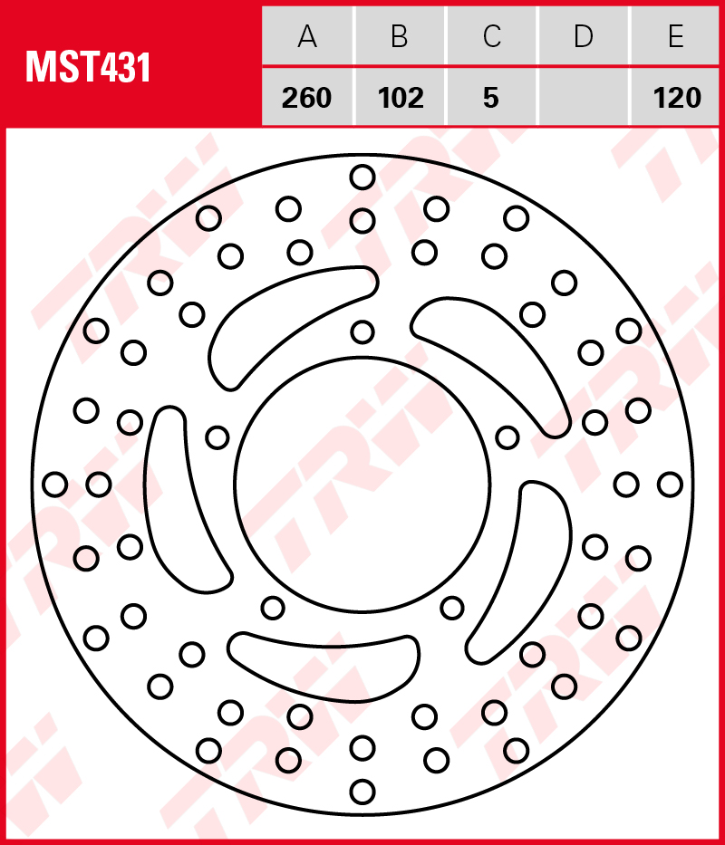 TRW Jarrulevy taakse Aprilia NA 850 Mana GT, ABS 2010-2016 ym. (MST431) - Image 2