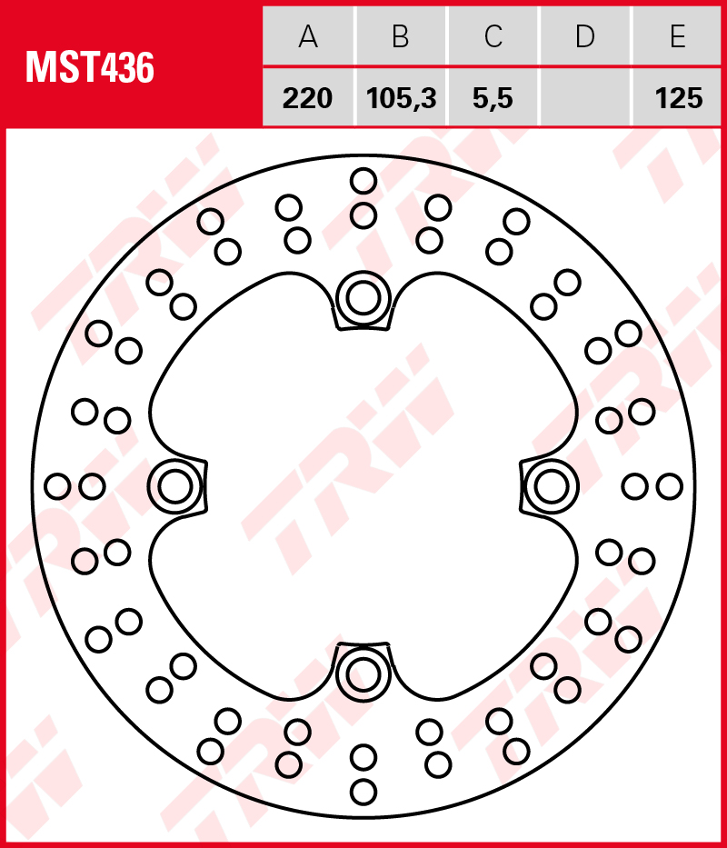 TRW Jarrulevy taakse Triumph 1050 Speed Triple, Fgst. -333178 2005-2007 ym. (MST436) - Image 2