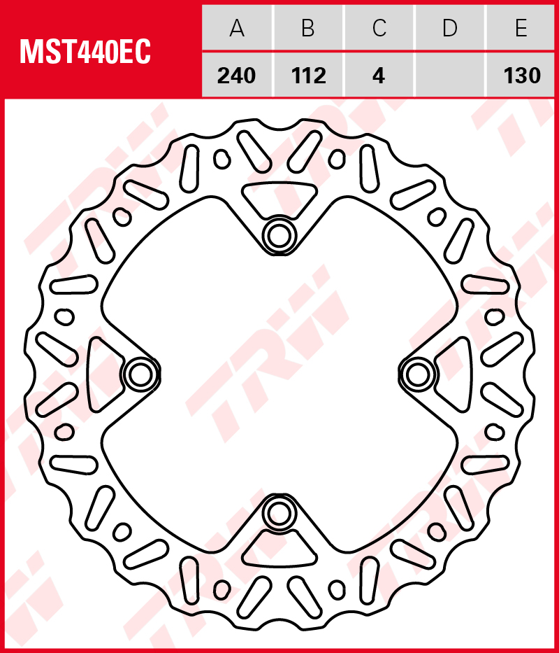 TRW Jarrulevy taakse Husqvarna CR 125 2011-2013 ym. (MST440EC) - Image 2