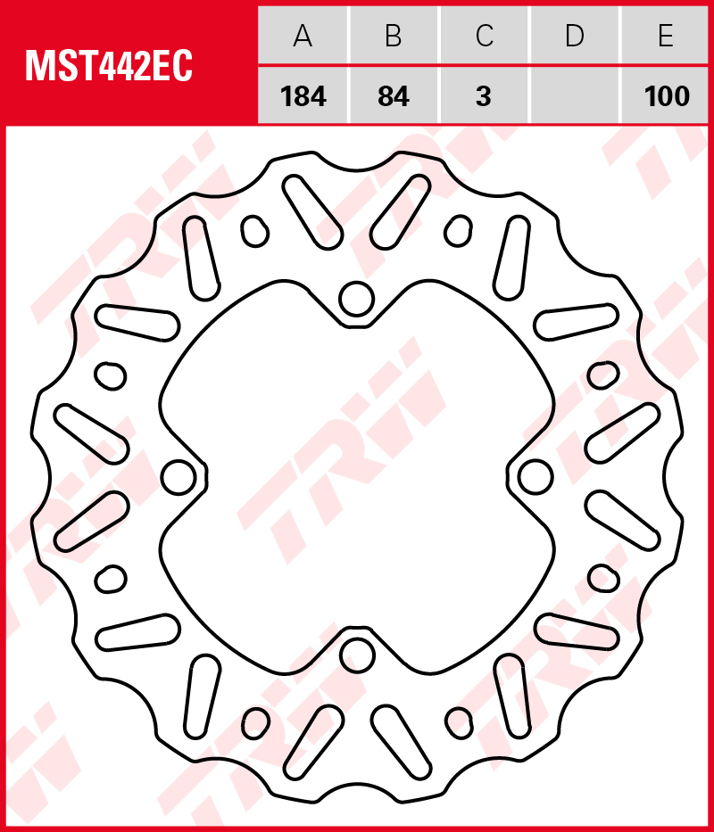 TRW Jarrulevy taakse Kawasaki KX 80 1988-2000 ym. (MST442EC) - Image 2
