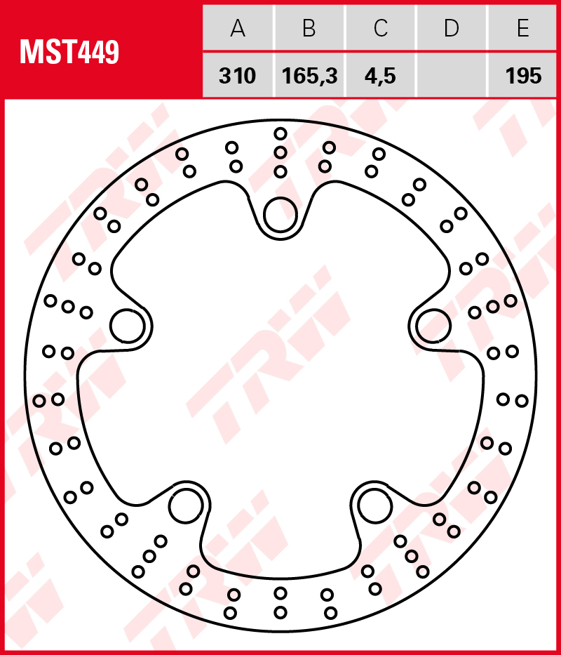 TRW Jarrulevy eteen Honda VFR 1200 X, XD,XL,XDL Crosstourer 2012-2015 ym. (MST449) - Image 2