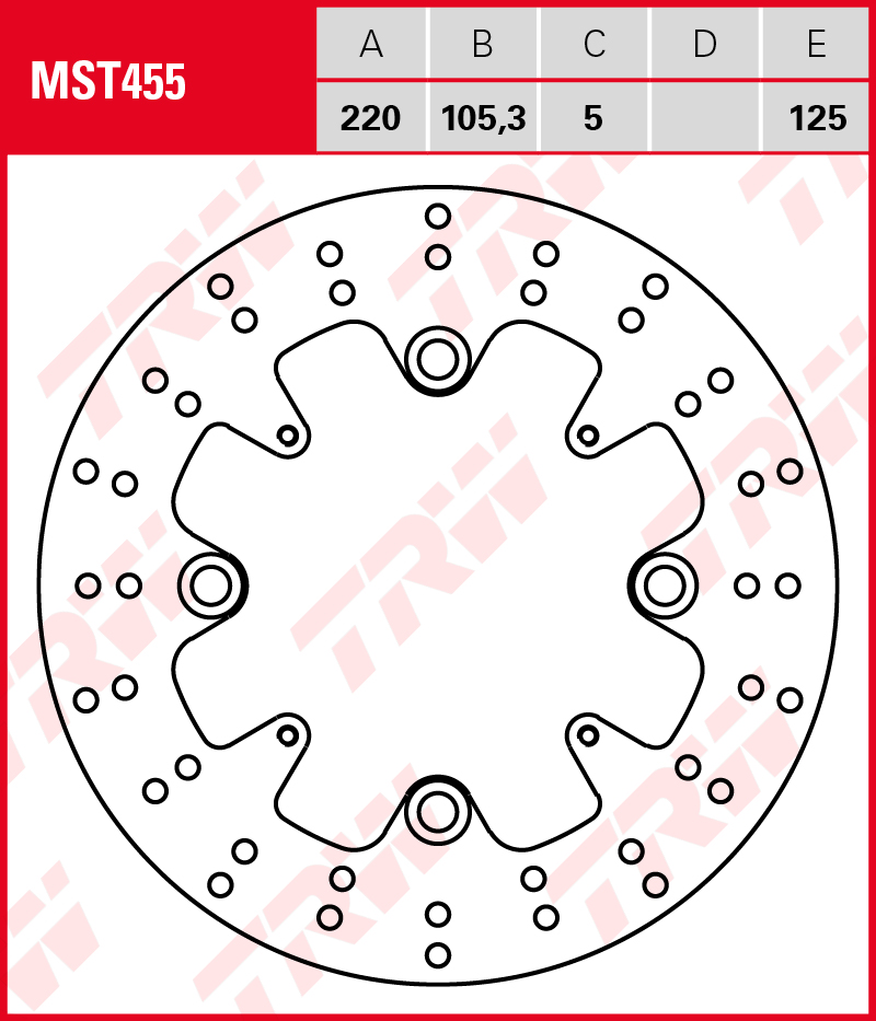 TRW Jarrulevy taakse Honda CBR 250 RA ABS 2011-2017 ym. (MST455) - Image 2