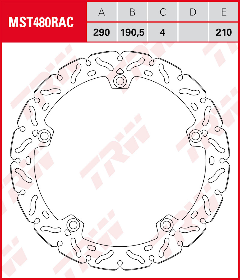 TRW Jarrulevy eteen Suzuki GSX-R 125 2017-2025 ym. (MST480RAC)