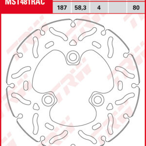 TRW Jarrulevy taakse Suzuki GSX-R 125 2017-2025 ym. (MST481RAC)