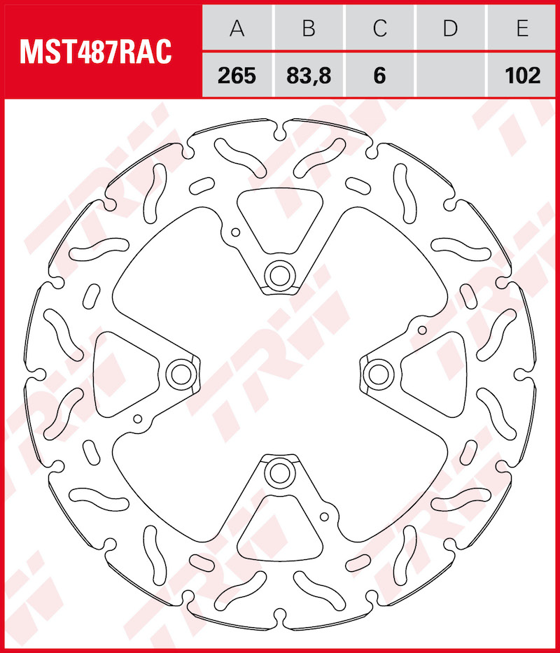 TRW Jarrulevy taakse Ducati 1198 Diavel 2012-2019 ym. (MST487RAC)