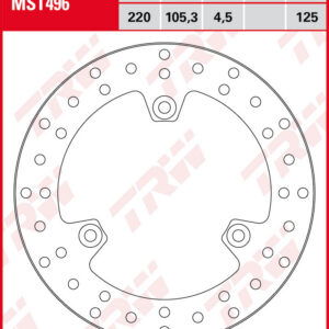TRW Jarrulevy taakse Yamaha MT 125 A 2020-2024 ym. (MST496)