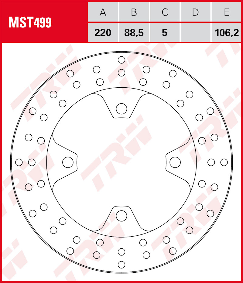 TRW Jarrulevy taakse Honda CBR 1000 RR, Fireblade ST, SP 2020– (MST499)