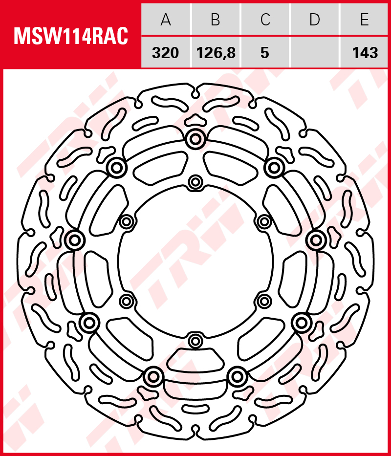 TRW Jarrulevy Wave eteen Husaberg FE 600 SM 2000-ym. (MSW114RAC) - Image 2