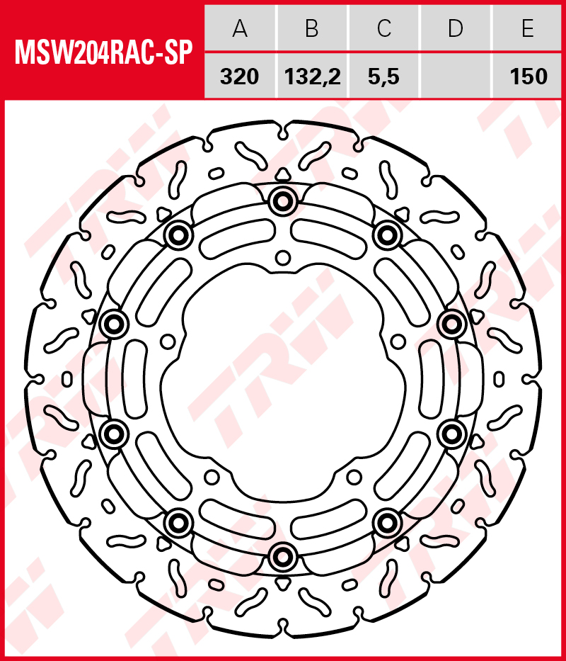 TRW Jarrulevy Wave eteen Yamaha YZF 600 R6 2017-2020 ym. (MSW204RAC) - Image 2