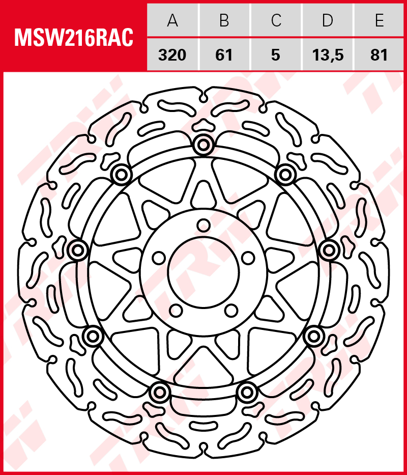 TRW Jarrulevy Wave eteen Kawasaki ZX-7R 750 Ninja 1996-2002 ym. (MSW216RAC) - Image 2