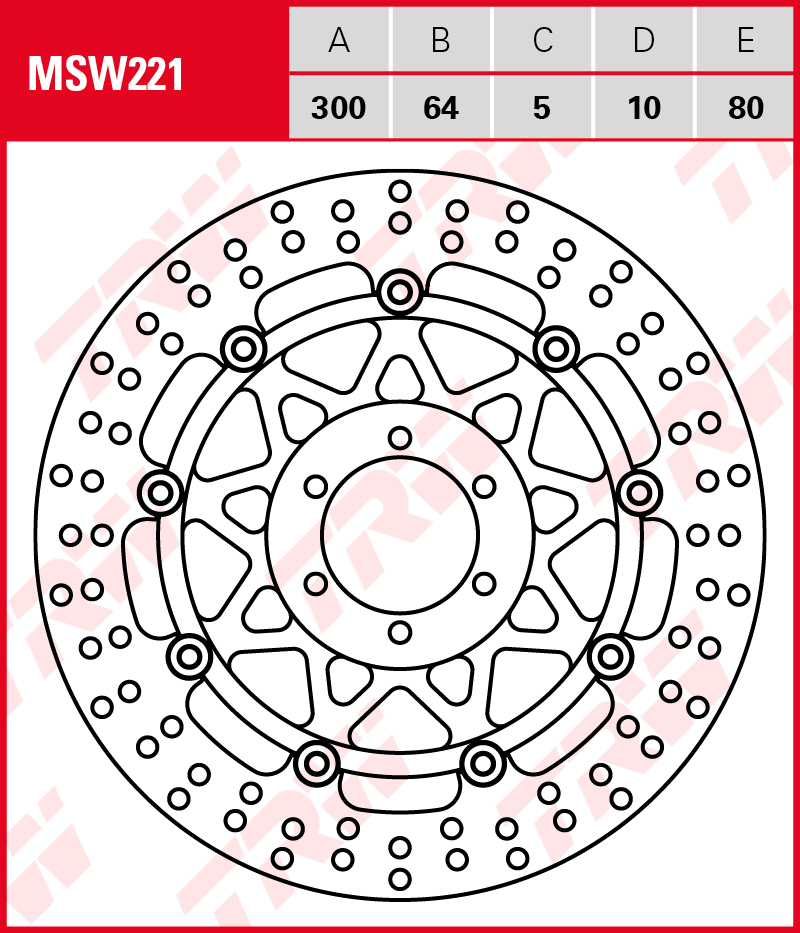 TRW Jarrulevy Wave eteen Aprilia RST 1000 Futura 2001-2004 ym. (MSW221) - Image 2
