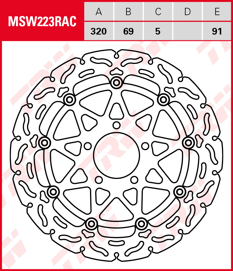 TRW Jarrulevy Wave eteen Suzuki GSXR 600 1997-2000 ym. (MSW223RAC) - Image 2