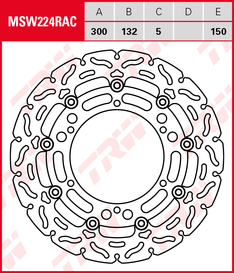 TRW Jarrulevy Wave eteen Hyosung GV 650 2004-2007 ym. (MSW224RAC) - Image 2