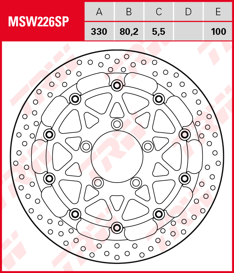TRW Jarrulevy Wave eteen Kawasaki ZX-10R 1000 Ninja ABS 2016-2018 (MSW226SP) - Image 2