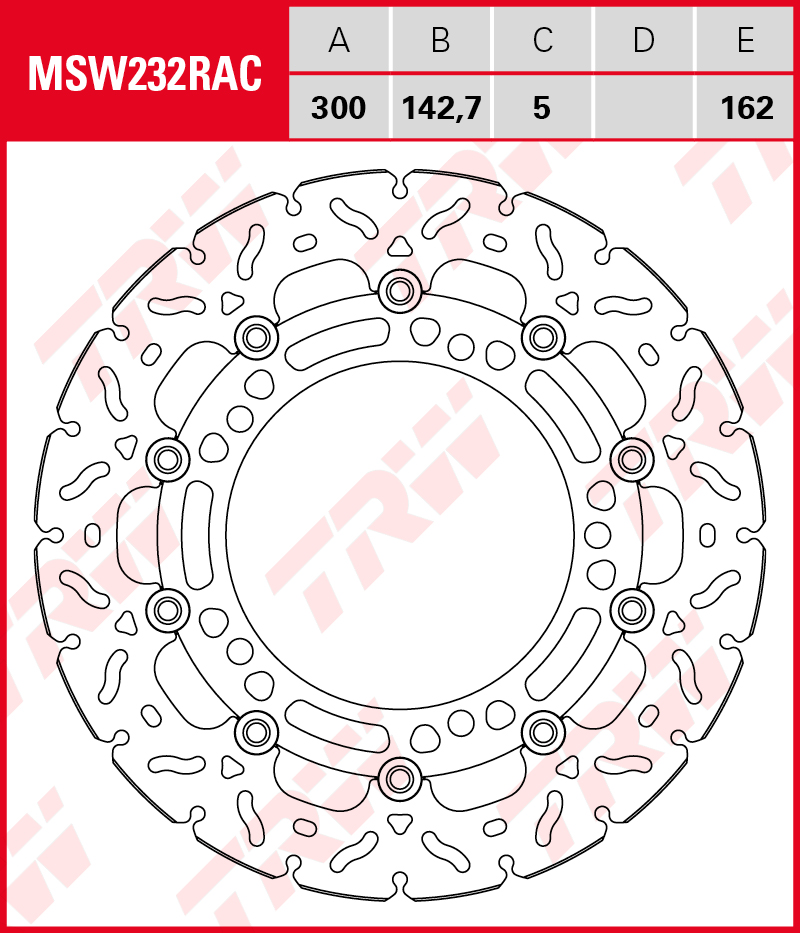 TRW Jarrulevy Wave eteen Kawasaki Z 7 450 Hybrid 2023-ym. (MSW232RAC) - Image 2