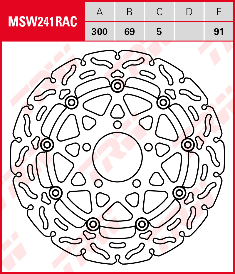 TRW Jarrulevy Wave eteen Suzuki GSXR 600 2004-2005 ym. (MSW241RAC) - Image 2