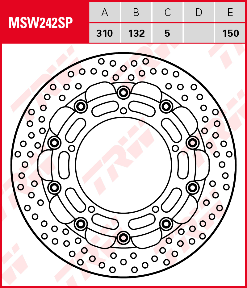 TRW Jarrulevy Wave eteen Yamaha YZF 600 R6 2007-2009 ym. (MSW242SP) - Image 2