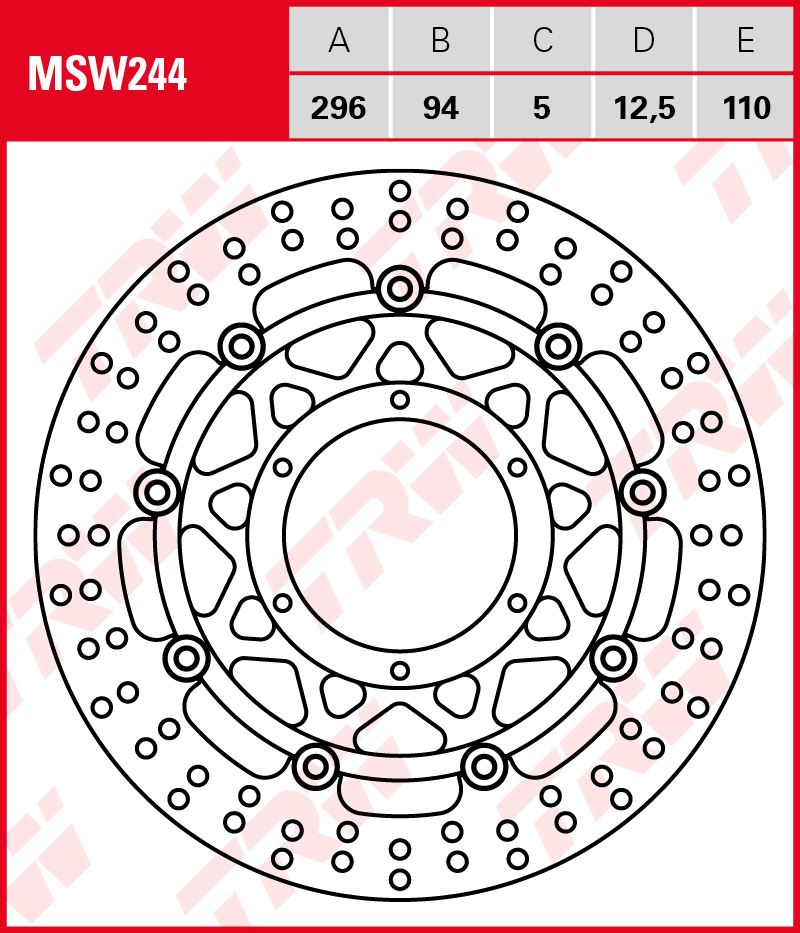 TRW Jarrulevy Wave eteen Honda CBR 600 F 2001-2007 ym. (MSW244) - Image 2