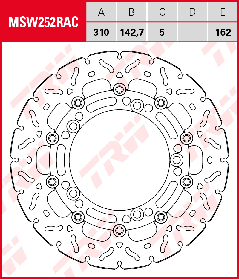 TRW Jarrulevy Wave eteen Kawasaki Z 400 ABS 2019-ym. (MSW252RAC) - Image 2