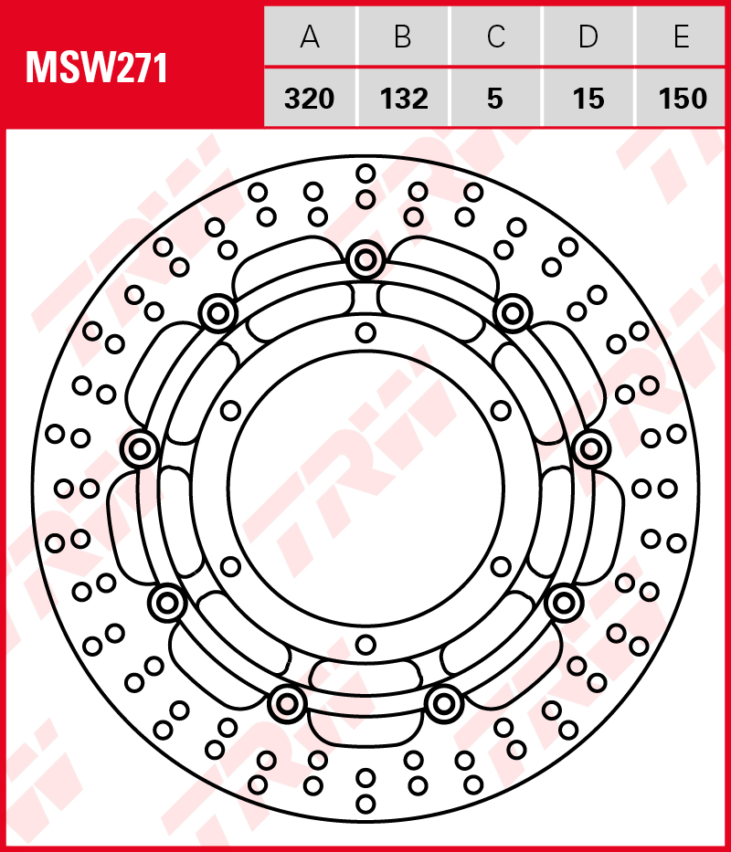 TRW Jarrulevy Wave eteen Yamaha XT 660 X 2004-2014 (MSW271) - Image 2