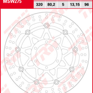 TRW Jarrulevy Wave eteen BMW M 1000 R 2023-ym. (MSW275)
