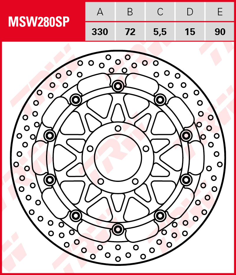 TRW Jarrulevy Wave eteen Ducati V4R 1000 Panigale 2019-2024 ym. (MSW280SP) - Image 2