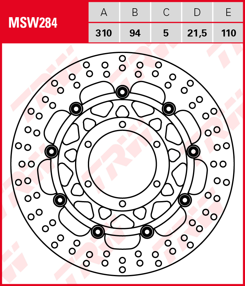 TRW Jarrulevy Wave eteen Honda ST 1300 A Pan European ABS 2002-2017 ym. (MSW284) - Image 2
