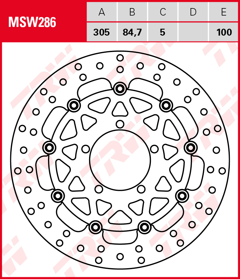 TRW Jarrulevy Wave eteen Triumph 800 Tiger XCA,XCR,XCX 2015-2017 ym. (MSW286) - Image 2