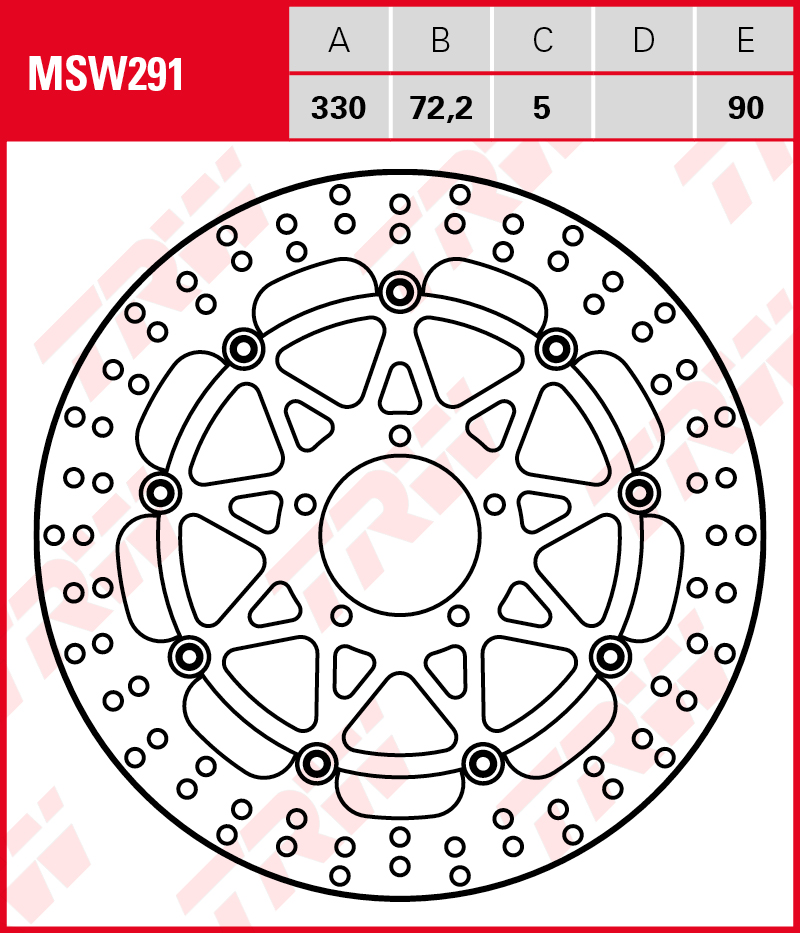 TRW Jarrulevy Wave eteen Ducati 698 Hypermotard 2023-ym. (MSW291)
