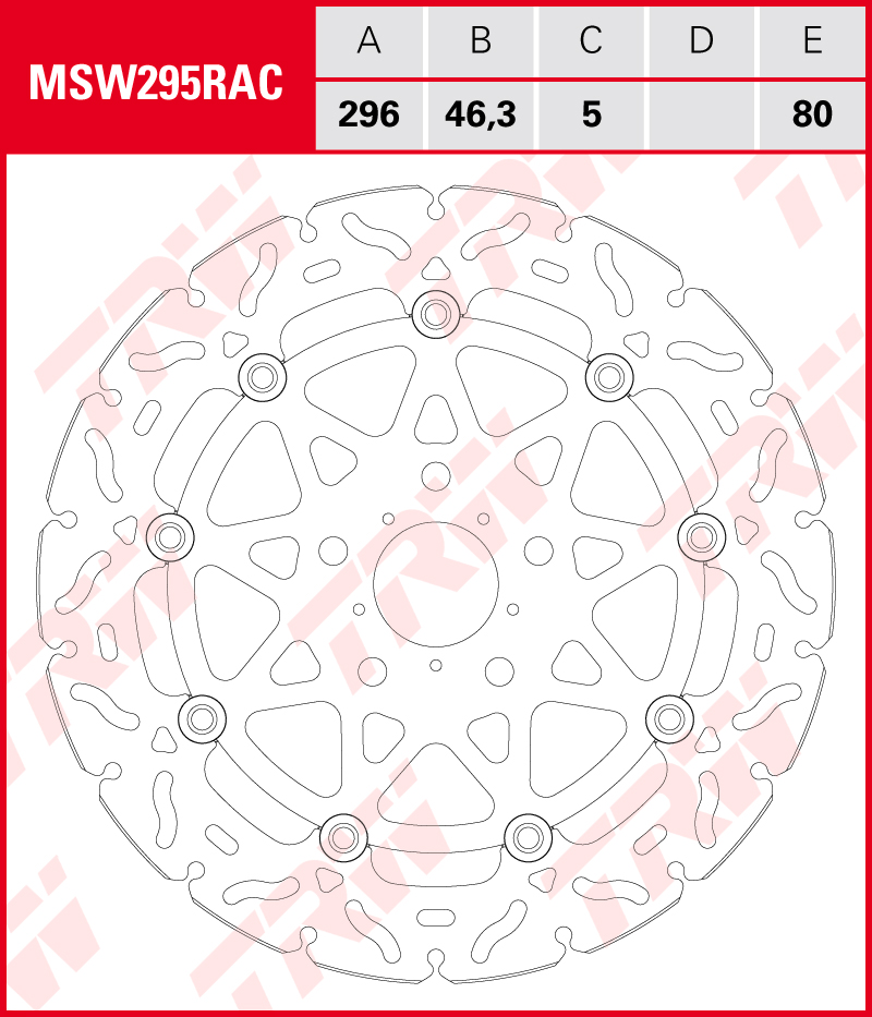 TRW Jarrulevy Wave eteen Honda CB 500 XA ABS 2022-2023 (MSW295RAC)
