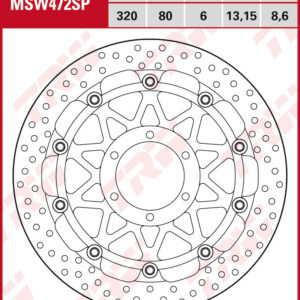 TRW Jarrulevy Wave eteen BMW M 1000 R 2023-ym. (MSW472SP)
