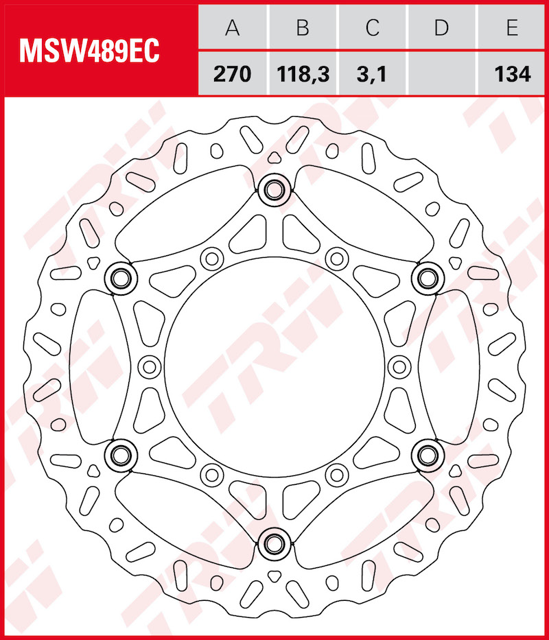 TRW Jarrulevy Wave eteen Fantic XE 125 Hard Enduro 2021-2022 ym. (MSW489EC)