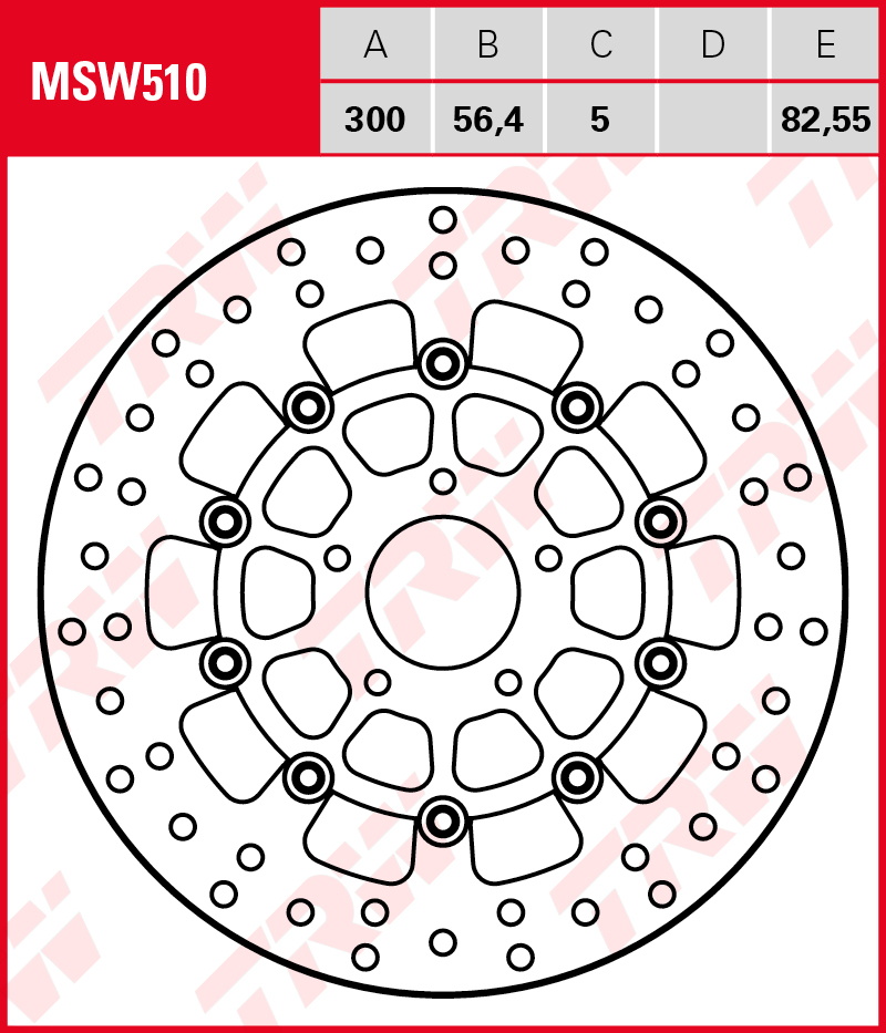 TRW Jarrulevy Wave eteen Harley Davidson FLHR 1584 Road King 2008-2010 ym. (MSW510) - Image 2