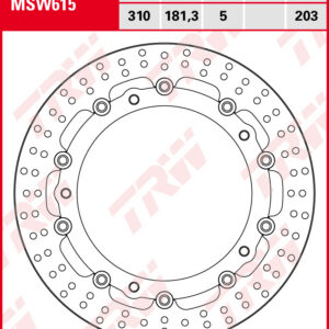 TRW Jarrulevy Wave eteen BMW R 12 1200 ,nine T, Pure 2023-ym. (MSW615)