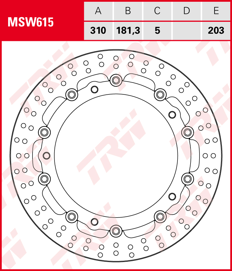 TRW Jarrulevy Wave eteen BMW R 12 1200 ,nine T, Pure 2023-ym. (MSW615)