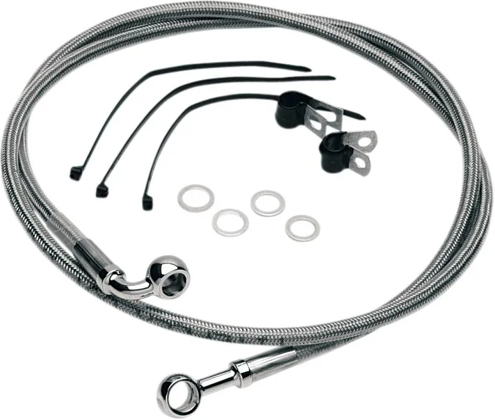 DRAG SPECIALTIES FRONT BRAKE LINE STAINLESS STEEL 1984-99 FXST (Oem# 45206-97B) (119cm)