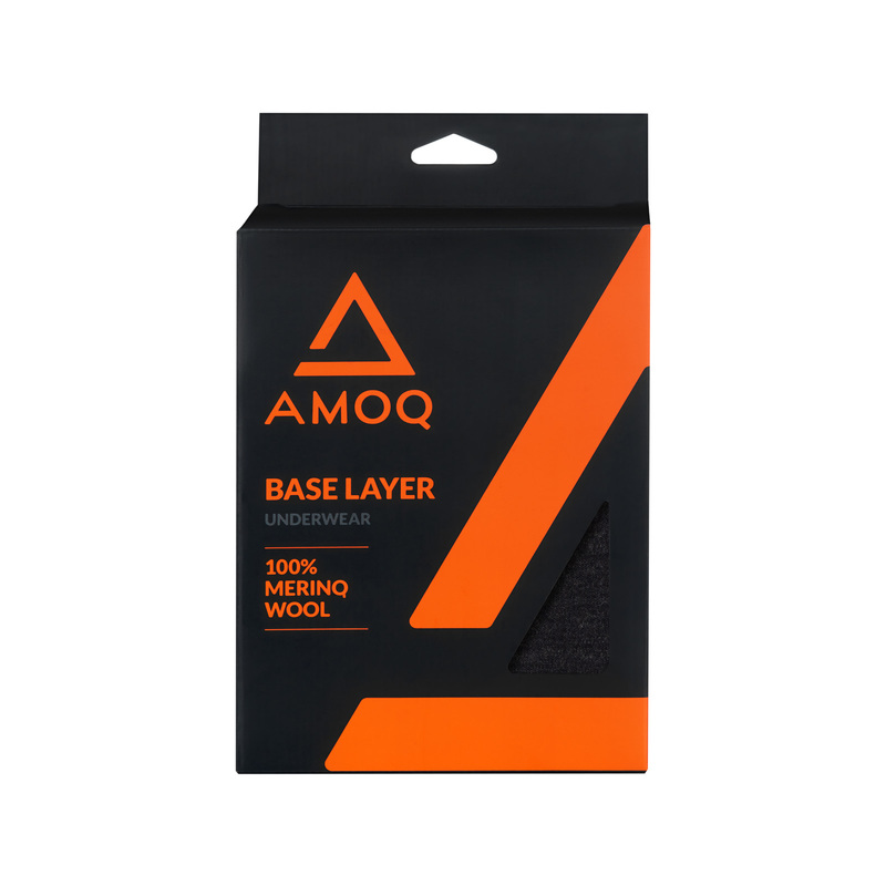 AMOQ 100% Merino alushousut, harmaa/oranssi - Image 3
