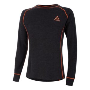 AMOQ 100% merino aluspaita, harmaa/oranssi