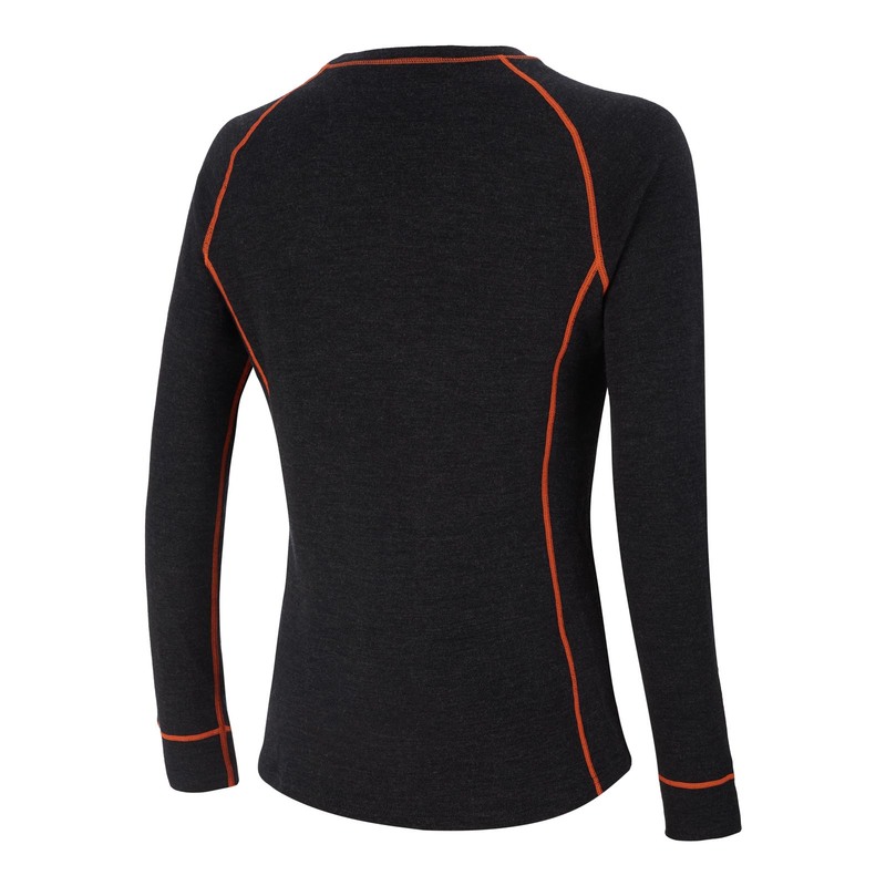 AMOQ 100% merino aluspaita, harmaa/oranssi - Image 2