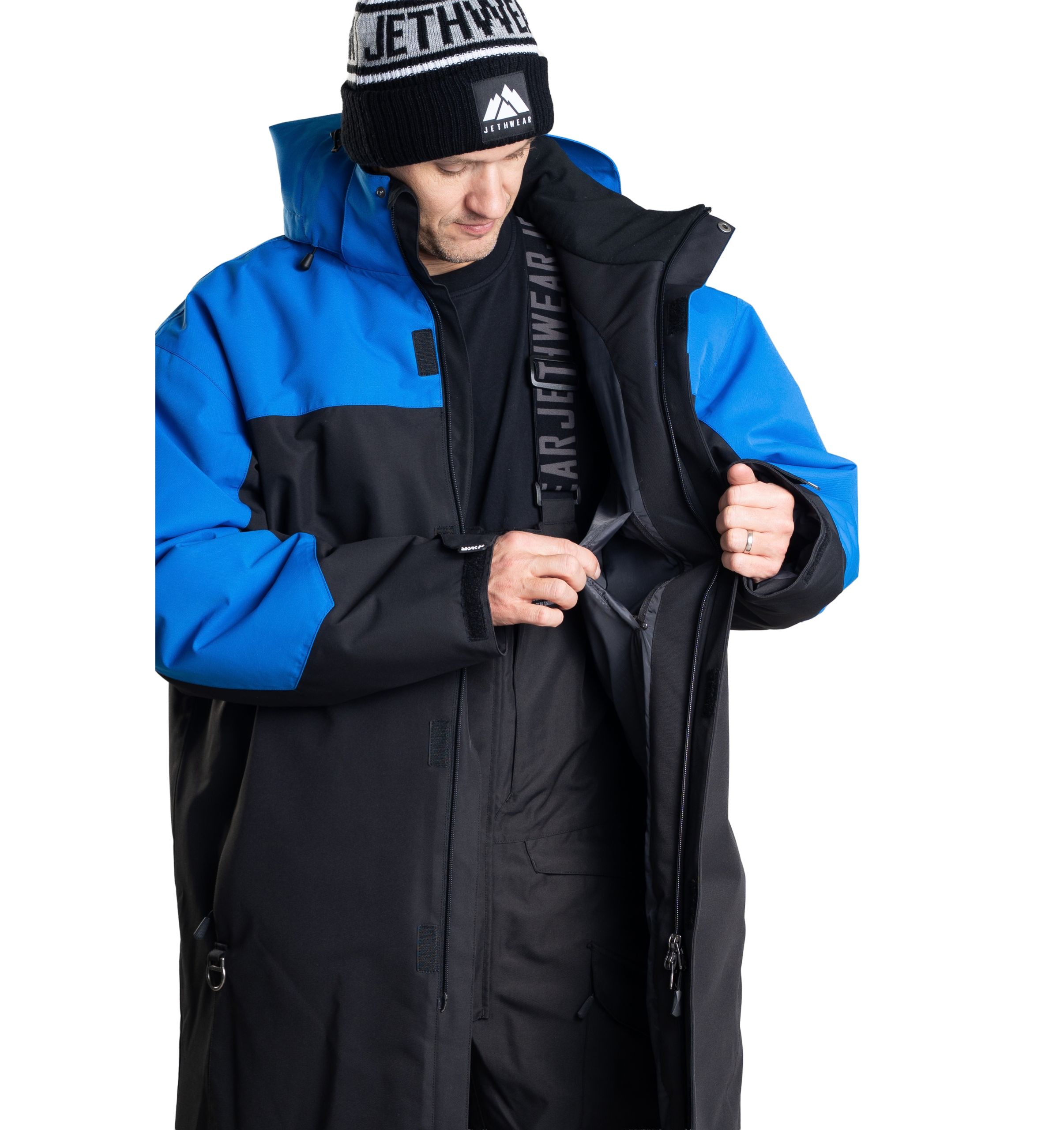 Jethwear Pit Coat varikkotakki, Black/Cobalt - Image 7