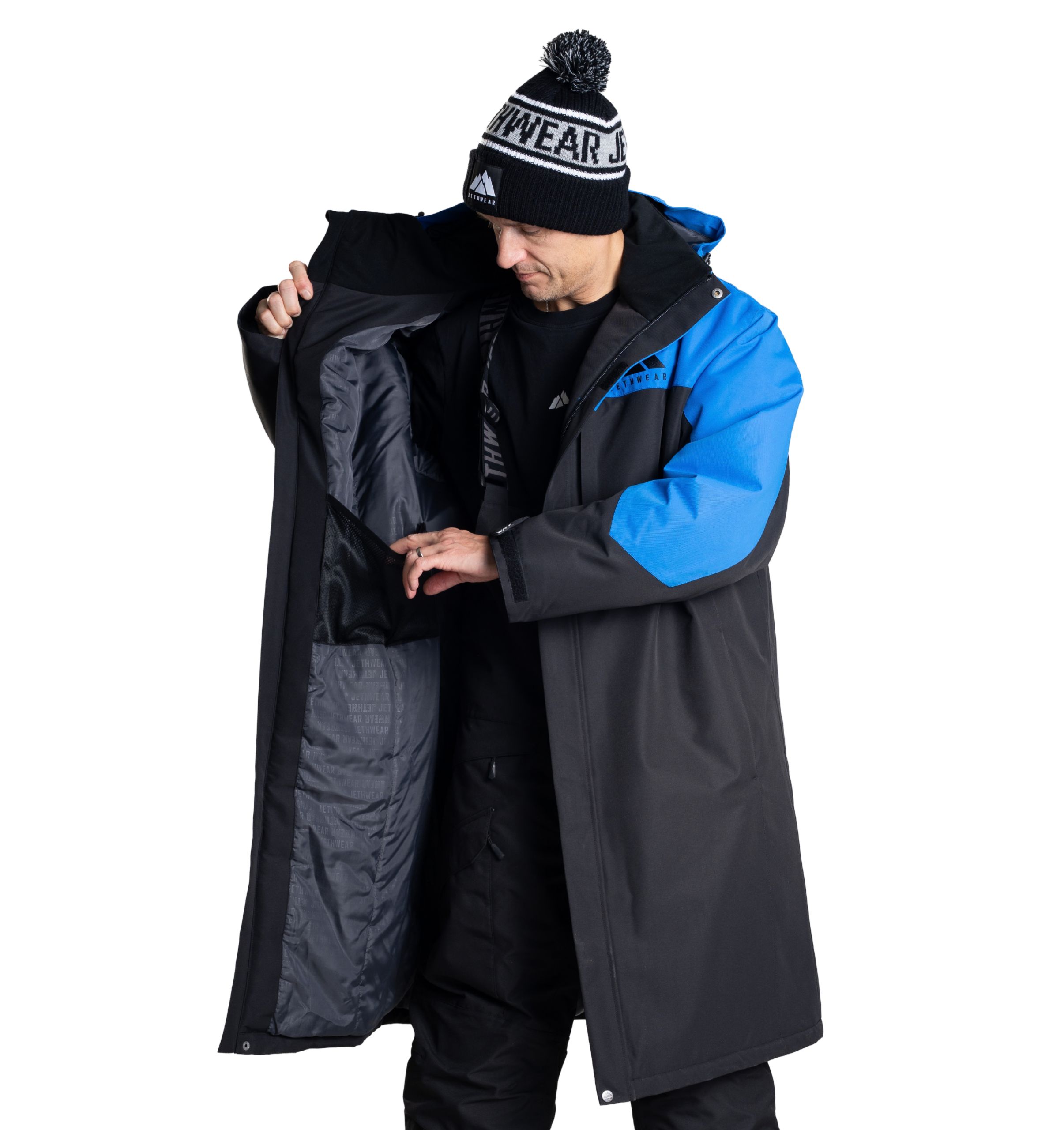Jethwear Pit Coat varikkotakki, Black/Cobalt - Image 8