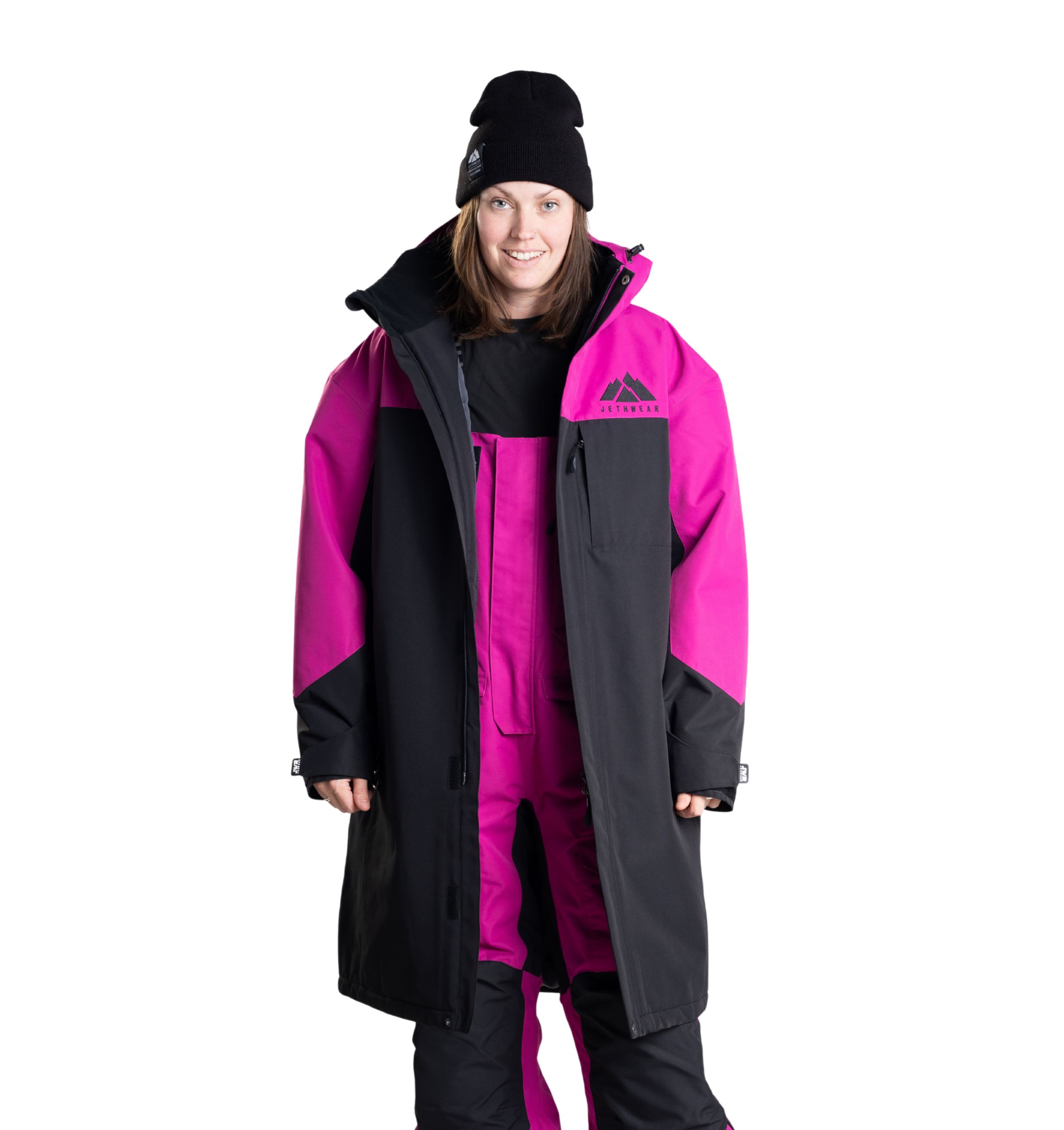 Jethwear Pit Coat varikkotakki, Black/Flower - Image 2