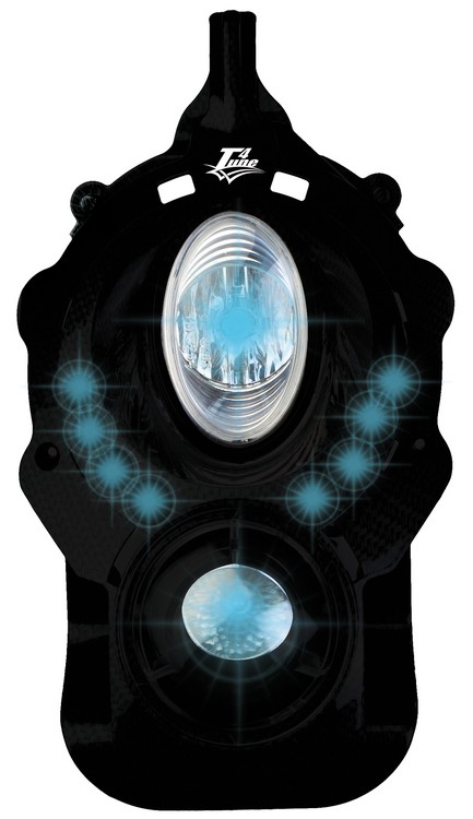 T4Tune ETULYHTY musta/LED, Peugeot Ludix 50 2T 2003-13
