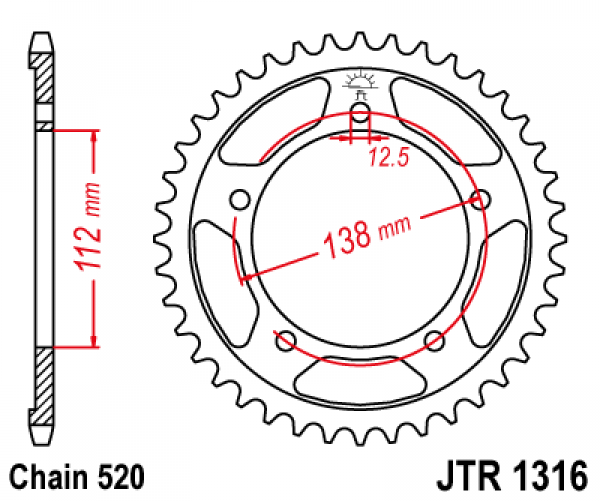 JT TAKARATAS 41 hampainen JTR1316.41, Honda CB/CBR500 2013-
